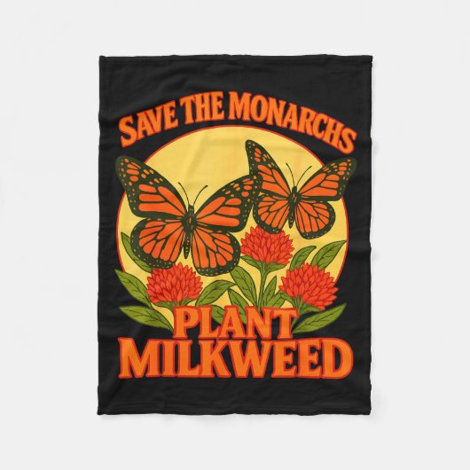 Save The Monarchs Plant Some Milkweed Butterfly Gi Fleecedecke (Vorderseite)
