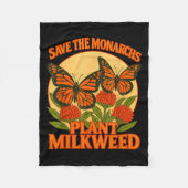Save The Monarchs Plant Some Milkweed Butterfly Gi Fleecedecke (Vorderseite)