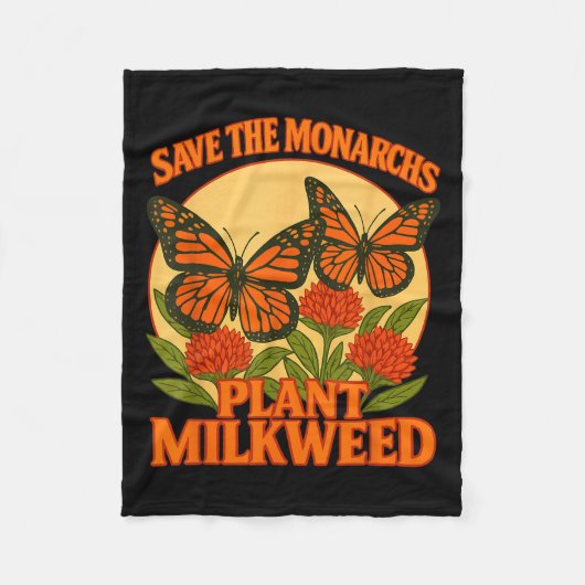 Save The Monarchs Plant Some Milkweed Butterfly Gi Fleecedecke (Vorderseite)