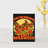 Save The Monarchs Plant Some Milkweed Butterfly Gi Karte (Gelbe Blume)