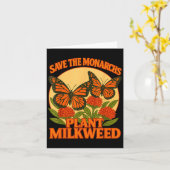Save The Monarchs Plant Some Milkweed Butterfly Gi Karte (Gelbe Blume)