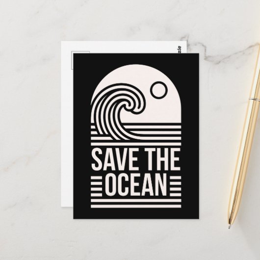 Save the ocean protection conservation volunteer postkarte (Vorderseite/Rückseite Beispiel)