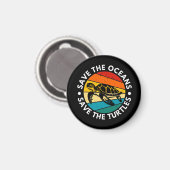 Save The Oceans Save The Turtles Magnet (Vorderseite/Rückseite)