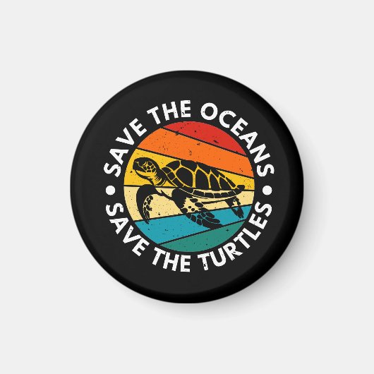 Save The Oceans Save The Turtles Magnet (Vorne)
