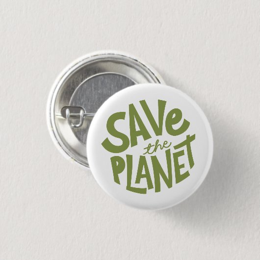 Save the Planet Design – Eco Friendly Earth  Button (Vorne & Hinten)