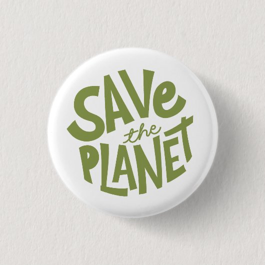 Save the Planet Design – Eco Friendly Earth  Button (Vorderseite)