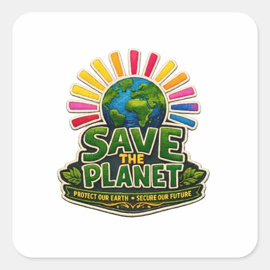 🌍💚  “Save the Planet” Eco Sticker 🌱 (Vorderseite)