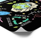 Save the Planet Reduce Reuse Recycle Earth Day ENV Poster (Ecke)