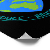 Save the Planet Reduce Reuse Recycle Earth Day ENV Poster (Ecke)