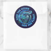 Save The Planet Runder Aufkleber (Tasche)