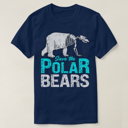 Save The Polar Bear Design For Climate Change Awar T-Shirt (Design vorne)
