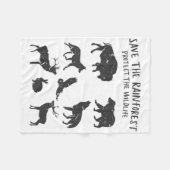 Save The Rainforest Protect The Wildlife Animal Gr Fleecedecke (Vorderseite (Horizontal))