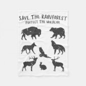 Save The Rainforest Protect The Wildlife Animal Gr Fleecedecke (Vorderseite)