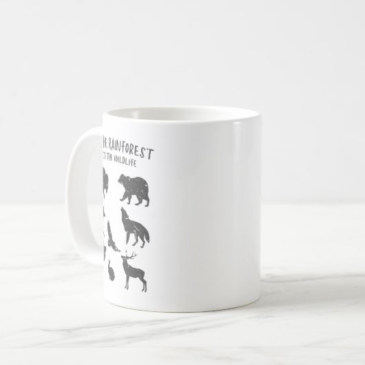 Save The Rainforest Protect The Wildlife Animal Gr Kaffeetasse (Vorderseite Links)