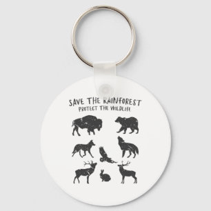Save The Rainforest Protect The Wildlife Animal Gr Schlüsselanhänger