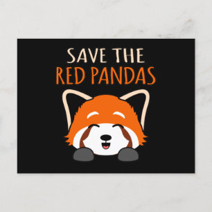 Save The Red Pandas Cute Pet Animal Panda Lover Gr Ankündigungspostkarte