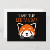 Save The Red Pandas Cute Pet Animal Panda Lover Gr Ankündigungspostkarte (Vorne/Hinten)