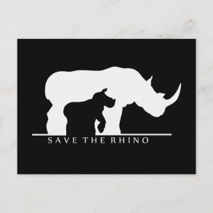 Save The Rhino Postkarte