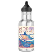 Save the Sea - Color Pencil Ocean Art Edelstahlflasche (Rechts)