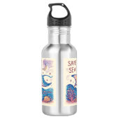 Save the Sea - Color Pencil Ocean Art Edelstahlflasche (Rückseite)