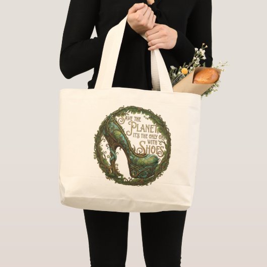 Save the Shoe Planet Multi-Function Tote Jumbo Stoffbeutel (Vorderseite (Produkt))