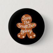 Save The Small Xmas Town Kery Gingerbread Christma Button (Vorderseite)