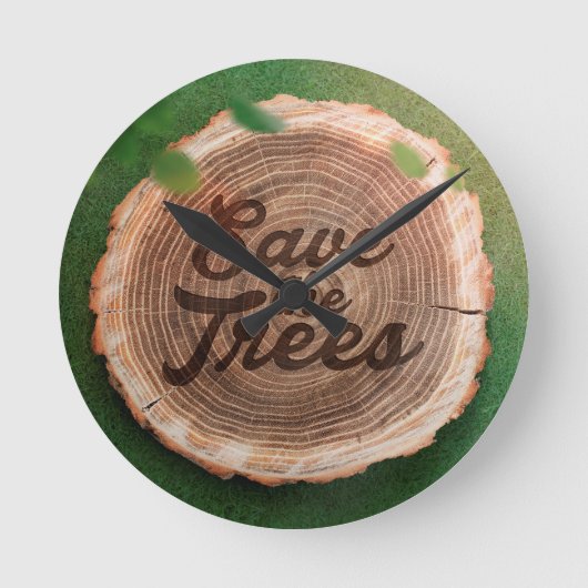 Save the trees runde wanduhr (Vorderseite)