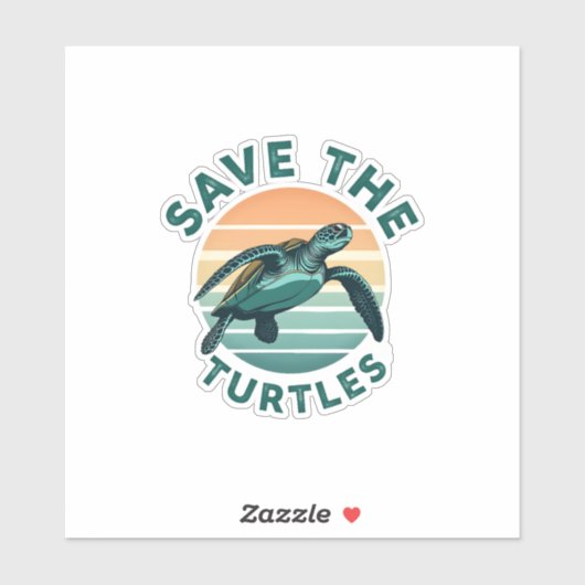 Save The Turtles Animal Turtle Pet Lover (1) Aufkleber (Blatt)