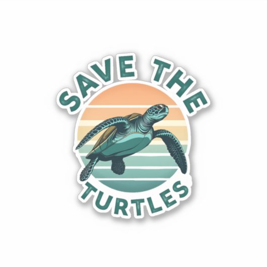 Save The Turtles Animal Turtle Pet Lover (1) Aufkleber (Vorderseite)