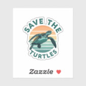 Save The Turtles Animal Turtle Pet Lover (1) Aufkleber (Blatt)