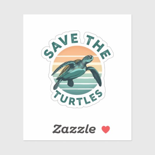 Save The Turtles Animal Turtle Pet Lover (1) Aufkleber (Blatt)