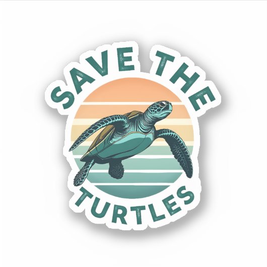 Save The Turtles Animal Turtle Pet Lover (1) Aufkleber (Vorderseite)