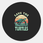 Save The Turtles Animal Turtle Pet Lover (1) Runder Aufkleber (Vorderseite)