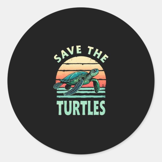 Save The Turtles Animal Turtle Pet Lover (1) Runder Aufkleber (Vorderseite)