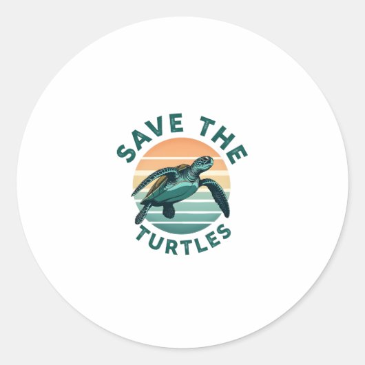Save The Turtles Animal Turtle Pet Lover (1) Runder Aufkleber (Vorderseite)