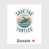 Save The Turtles Animal Turtle Pet Lover (2) Aufkleber (Blatt)