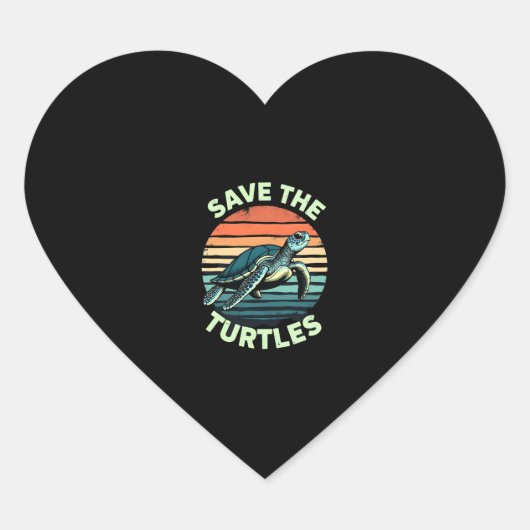 Save The Turtles Animal Turtle Pet Lover (2) Herz-Aufkleber (Vorderseite)