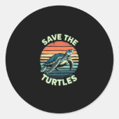 Save The Turtles Animal Turtle Pet Lover (2) Runder Aufkleber (Vorderseite)