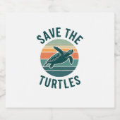 Save The Turtles Animal Turtle Pet Lover (2) Schaumweinetikett (Einzelnes Label)
