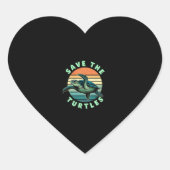 Save The Turtles Animal Turtle Pet Lover (3) Herz-Aufkleber (Vorderseite)