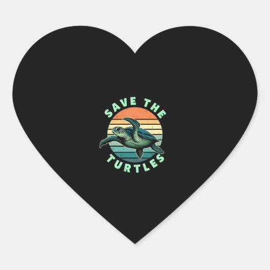 Save The Turtles Animal Turtle Pet Lover (3) Herz-Aufkleber (Vorderseite)