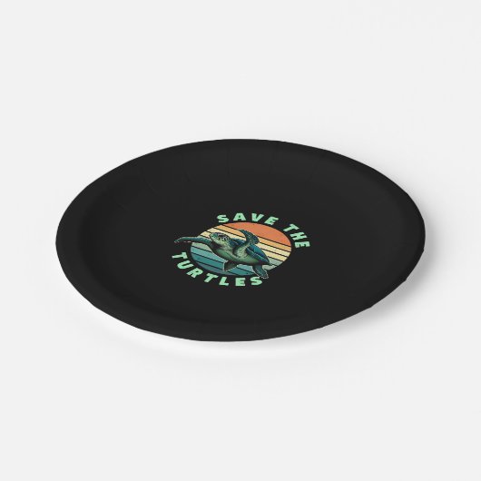 Save The Turtles Animal Turtle Pet Lover (3) Pappteller (Schrägansicht)