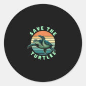 Save The Turtles Animal Turtle Pet Lover (3) Runder Aufkleber (Vorderseite)