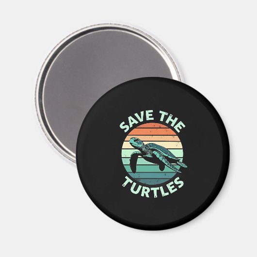 Save The Turtles Animal Turtle Pet Lover (4) Magnet (Vorderseite/Rückseite)