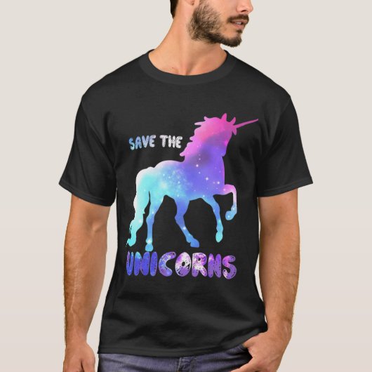 Save the Unicorns girl funny T-Shirt (Vorderseite)