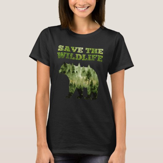 Save the Wildlife endangered Animals and Plants en T-Shirt (Vorderseite)