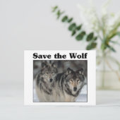 Save the Wolf Postkarte (Stehend Vorderseite)