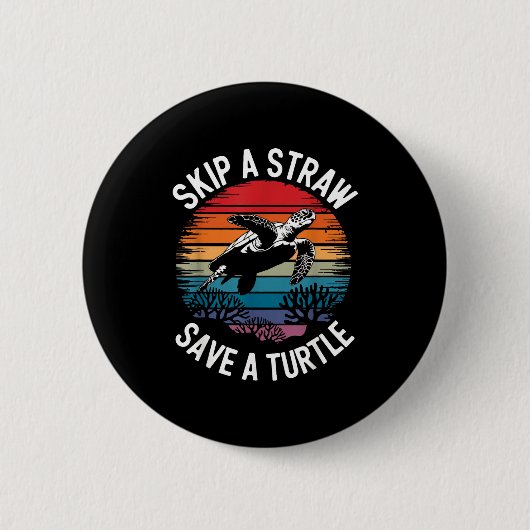 Save Turtles Sea Ocean Turtle Shirt Button (Vorderseite)