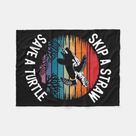 Save Turtles Sea Ocean Turtle Shirt Fleecedecke (Vorderseite (Horizontal))