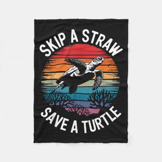 Save Turtles Sea Ocean Turtle Shirt  Fleecedecke (Vorderseite)